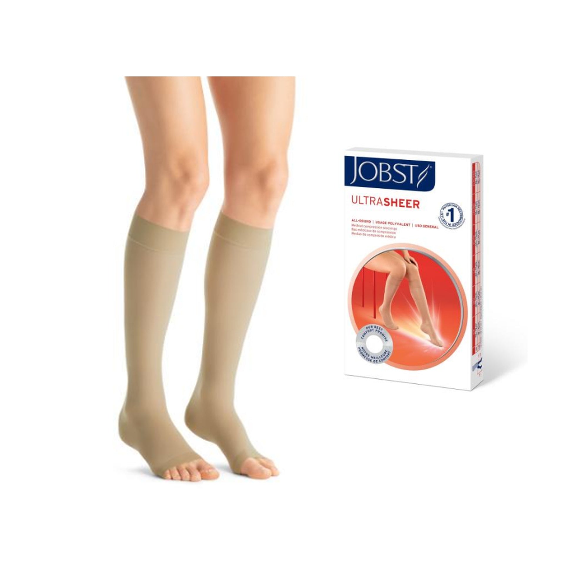 Meia Jobst UltraSheer, 15-20 mmHg, 3/4 Panturrilha