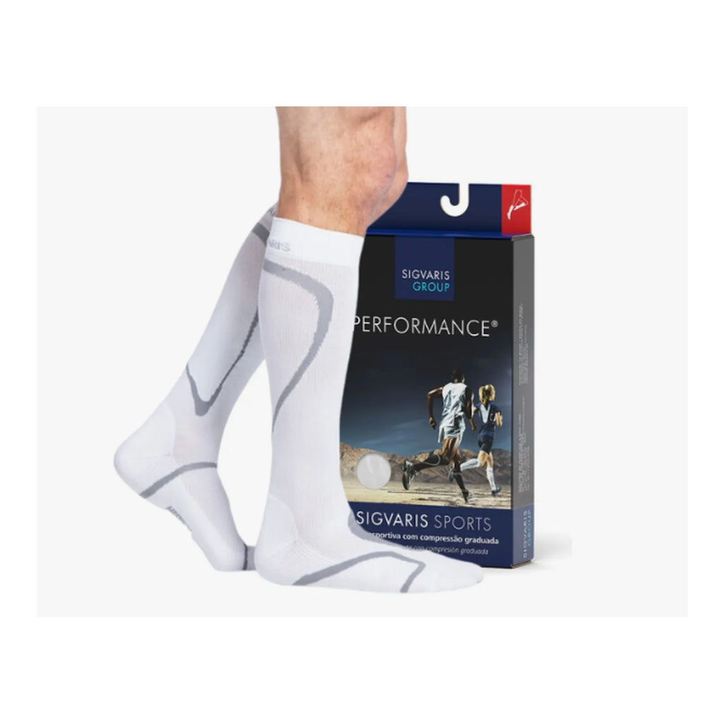 Meia Sigvaris Performance, 20-30 mmHg, Cor: Branco